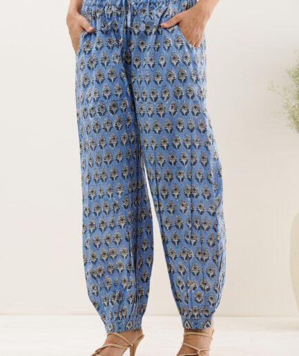 The Artisan Print Harem Trousers (Blue Print)