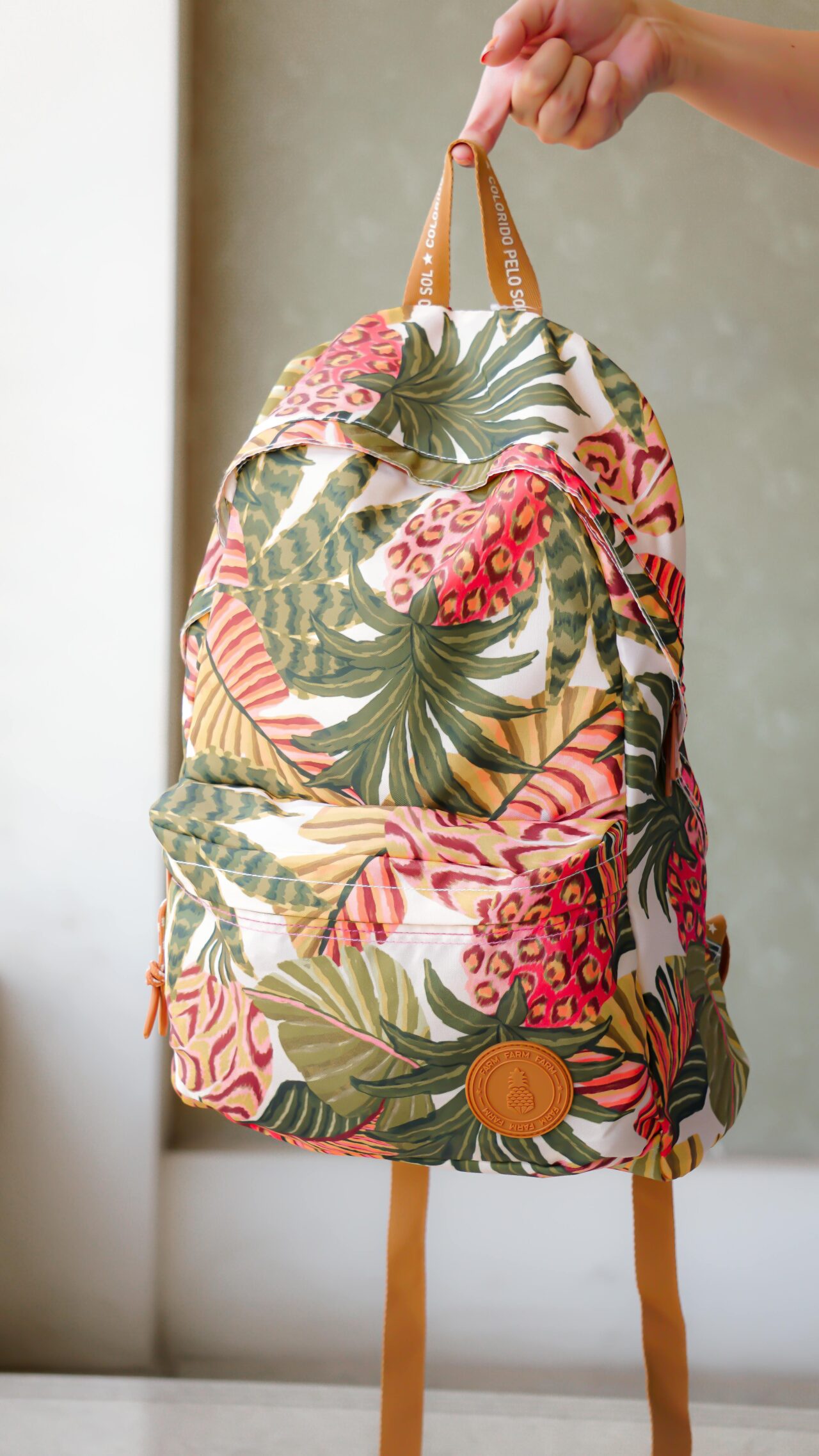 Vibrant tropical print canvas daypack featuring high-fidelity sublimation printing by Diamond Attires.